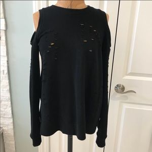 Cold shoulder cut out sweater